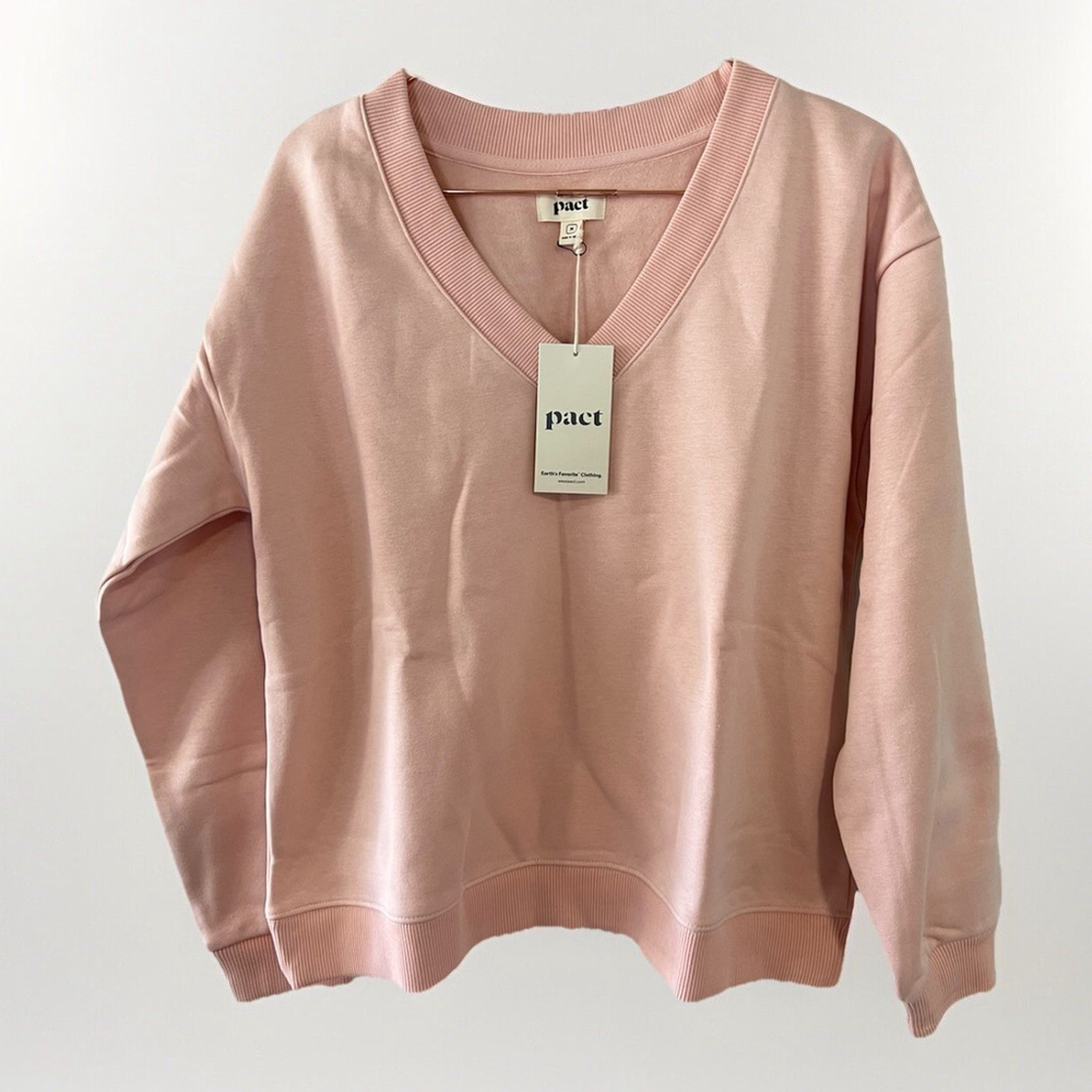 Pact Women's Pink V-Neck Top